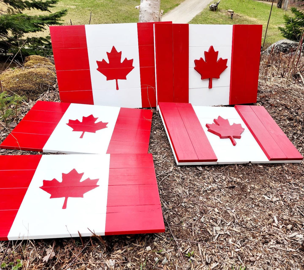 Wooden Canada Flag